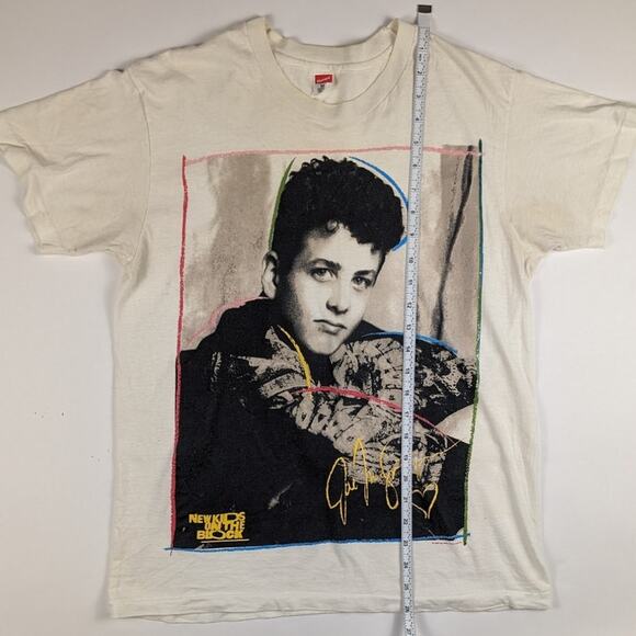 Vintage 80s New Kids on the Block Band Concert White Shirt Size Medium - Picture 7 of 8